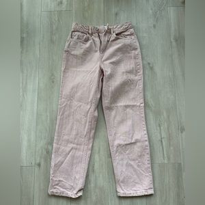 Cute pink straight leg jeans